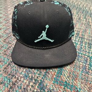 Jordan Black and Teal Jumpman Mesh SnapBack Cap